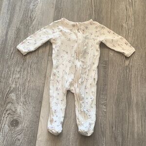 Rabbit + Bear Floral Cream Kids One Piece